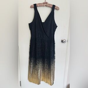 Worthington Black to Gold Ombre Lace Midi Dress